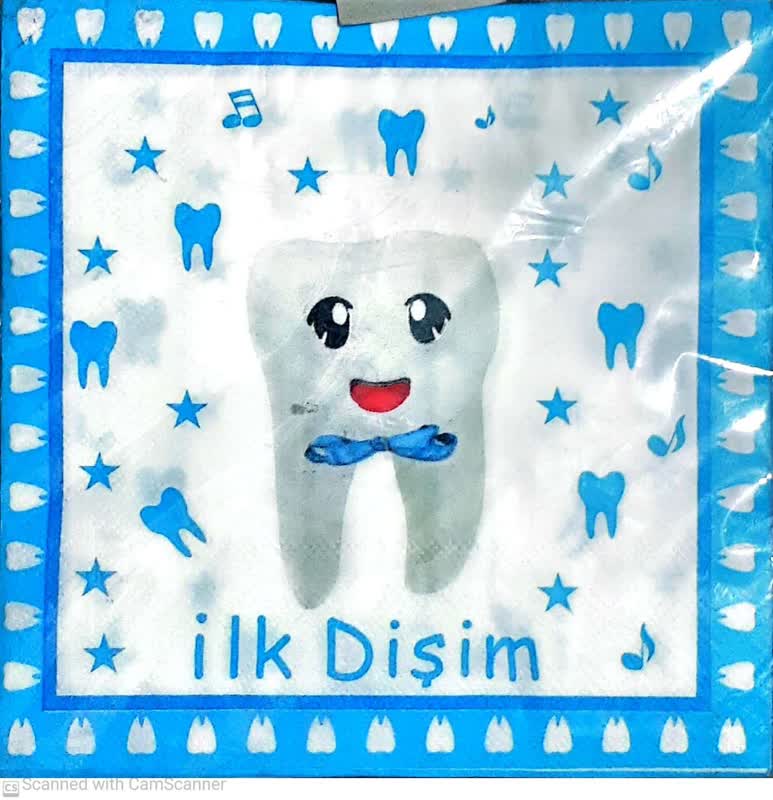 دستمال سفره مدل دندان پسر بسته 10 عددی