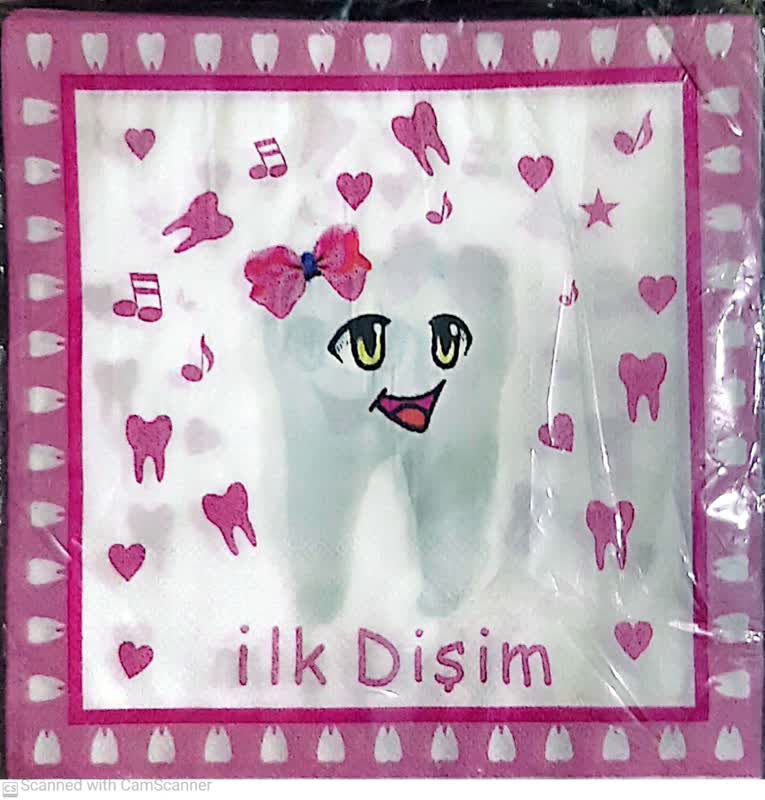 دستمال سفره مدل دندان دختر بسته 10 عددی