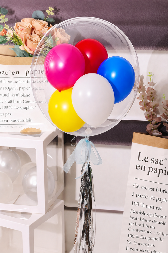 بادکنک بوبو بالن 24 اینچ با 5 عدد بادکنک ریز معمولی